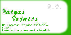 matyas vojnits business card